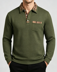 Mivanity Men's Checked Long Sleeve Polo Shirts