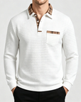 Mivanity Men's Checked Long Sleeve Polo Shirts