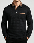 Mivanity Men's Checked Long Sleeve Polo Shirts