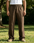 Mivanity Men's Comfortable Linen Loose Casual Breathable Trousers