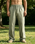 Mivanity Men's Comfortable Linen Loose Casual Breathable Trousers