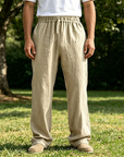 Mivanity Men's Comfortable Linen Loose Casual Breathable Trousers