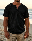 Mivanity Men's Comfortable Solid Color Casual And Comfortable Short Sleeve Polo Shirt