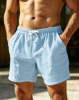 Mivanity Men's Cotton Beach Casual Breathable Drawstring Shorts