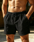 Mivanity Men's Cotton Beach Casual Breathable Drawstring Shorts