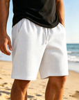 Mivanity Men's Everyday Waffle Embroidered Logo Casual Solid Shorts