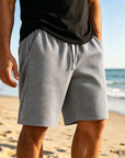 Mivanity Men's Everyday Waffle Embroidered Logo Casual Solid Shorts