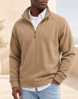 Mivanity Men's Fashion Casual Zipper Padded Polo Shirt