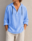 Mivanity Men's Fashion Retro Long Sleeve Loose Casual Henley Shirts