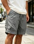 Mivanity Men's Fashion Retro Outdoor Workwear Sports Embroidered Logo Pocket Shorts