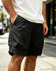 Mivanity Men's Fashion Retro Outdoor Workwear Sports Embroidered Logo Pocket Shorts
