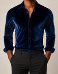 Mivanity Men's Fluid Drape Solid Business Shirts