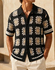 Mivanity Men's French Vintage Knit Polo Shirts
