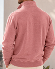 Mivanity Men's Garment-Dyed Relaxed Half-Zip French Terry Pullover