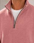 Mivanity Men's Garment-Dyed Relaxed Half-Zip French Terry Pullover