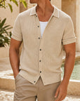 Mivanity Men's Knitted Business Casual Polo