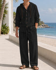 Mivanity Men's Lightweight Cotton Shirt Pants Sets
