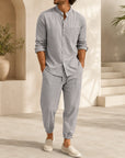 Mivanity Men's Lightweight Linen Shirt Pants Sets