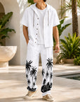 Mivanity Men's Lightweight Linen Shirt Pants Sets