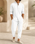 Mivanity Men's Lightweight Linen Shirt Pants Sets