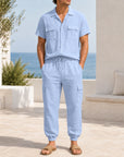 Mivanity Men's Lightweight Linen Shirt Pants Sets