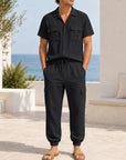 Mivanity Men's Lightweight Linen Shirt Pants Sets