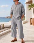 Mivanity Men's Lightweight Linen Shirt Pants Sets