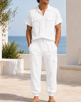 Mivanity Men's Lightweight Linen Shirt Pants Sets