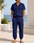 Mivanity Men's Lightweight Linen Shirt Pants Sets
