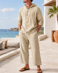 Mivanity Men's Lightweight Linen Shirt Pants Sets