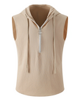 Mivanity Men's Lightweight Linen Sleeveless Hooded Top