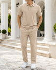 Mivanity Men's Lightweight Linen T-Shirt Pants Sets