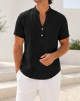 Mivanity Men's Lightweight Linen V-Neck Shirts