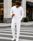 Mivanity Men's Lightweight Long-Sleeve T-Shirt Pants Sets