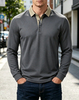 Mivanity Men's Lightweight Long Sleeve Polo Shirts