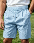 Mivanity Men's Linen Breathable Beach Shorts