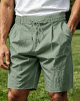 Mivanity Men's Linen Breathable Beach Shorts
