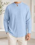 Mivanity Men's Linen Henley Gentleman Business Shirts