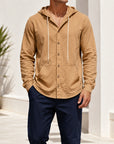 Mivanity Men's Linen Hooded Cardigan Shirts