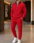 Mivanity Men's Long-Sleeve Jacket Long Pants 2-Piece Winter Sets