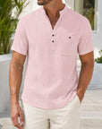 Mivanity Men's Loose-Fit Stand Collar T-Shirts