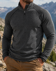 Mivanity Men's Outdoor Quarter Zip Pullover Performance Knit Hiking Sweater
