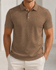 Mivanity Men's Plaid Patchwork Short-Sleeve Polo Shirts