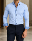 Mivanity Men's Plus Size Long-Sleeve Stretch Shirts