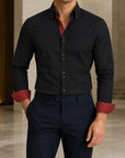 Mivanity Men's Plus Size Long-Sleeve Stretch Shirts
