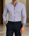 Mivanity Men's Plus Size Long-Sleeve Stretch Shirts