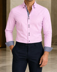 Mivanity Men's Plus Size Long-Sleeve Stretch Shirts