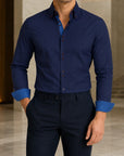 Mivanity Men's Plus Size Long-Sleeve Stretch Shirts