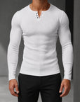 Mivanity Men's Plus Size V-Neck Solid Color Casual T-Shirts