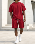 Mivanity Men's Polyester Workout T-Shirt Shorts Sets